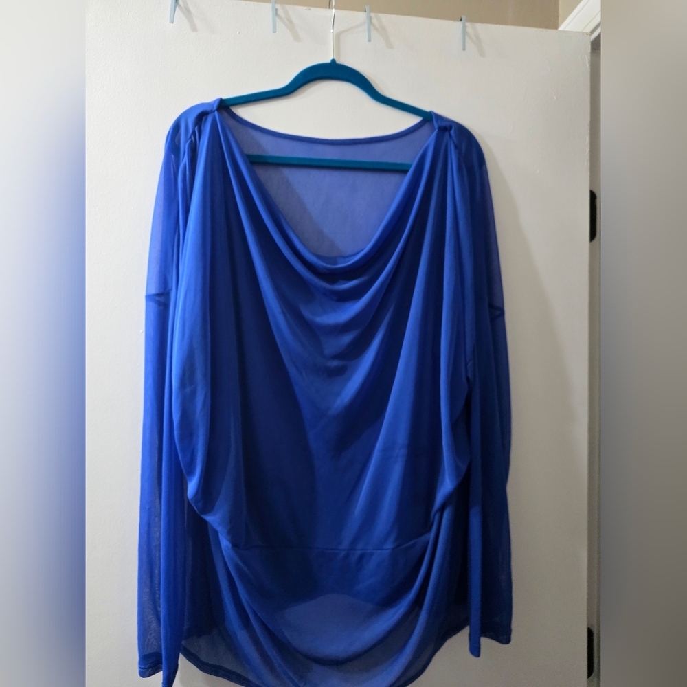 Elegant Blue Draped Top